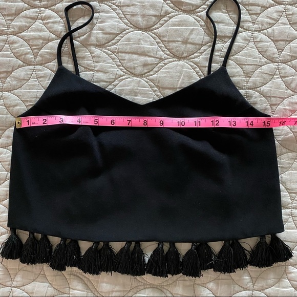 Club Monaco | Cropped Tassel Camisole — Black | XS - Picture 9 of 11